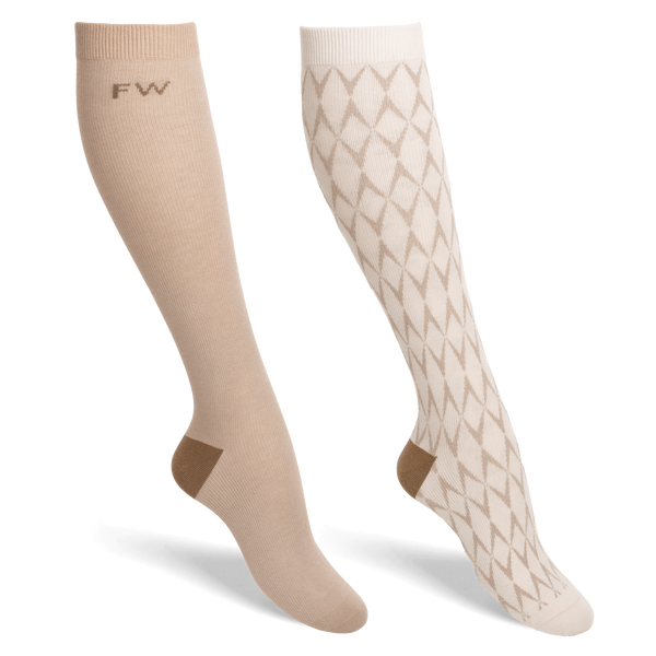 2-PACK SUPPORT SOCKS SIMPLY SAND